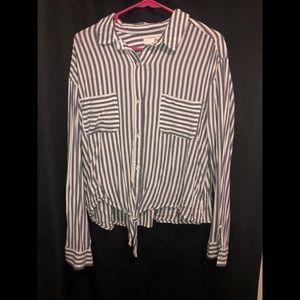 Striped button up blouse